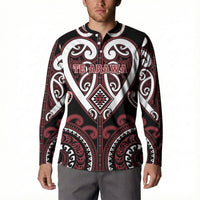 Custom Aotearoa Te Arawa Button Sweatshirt Maori Tribal Pattern