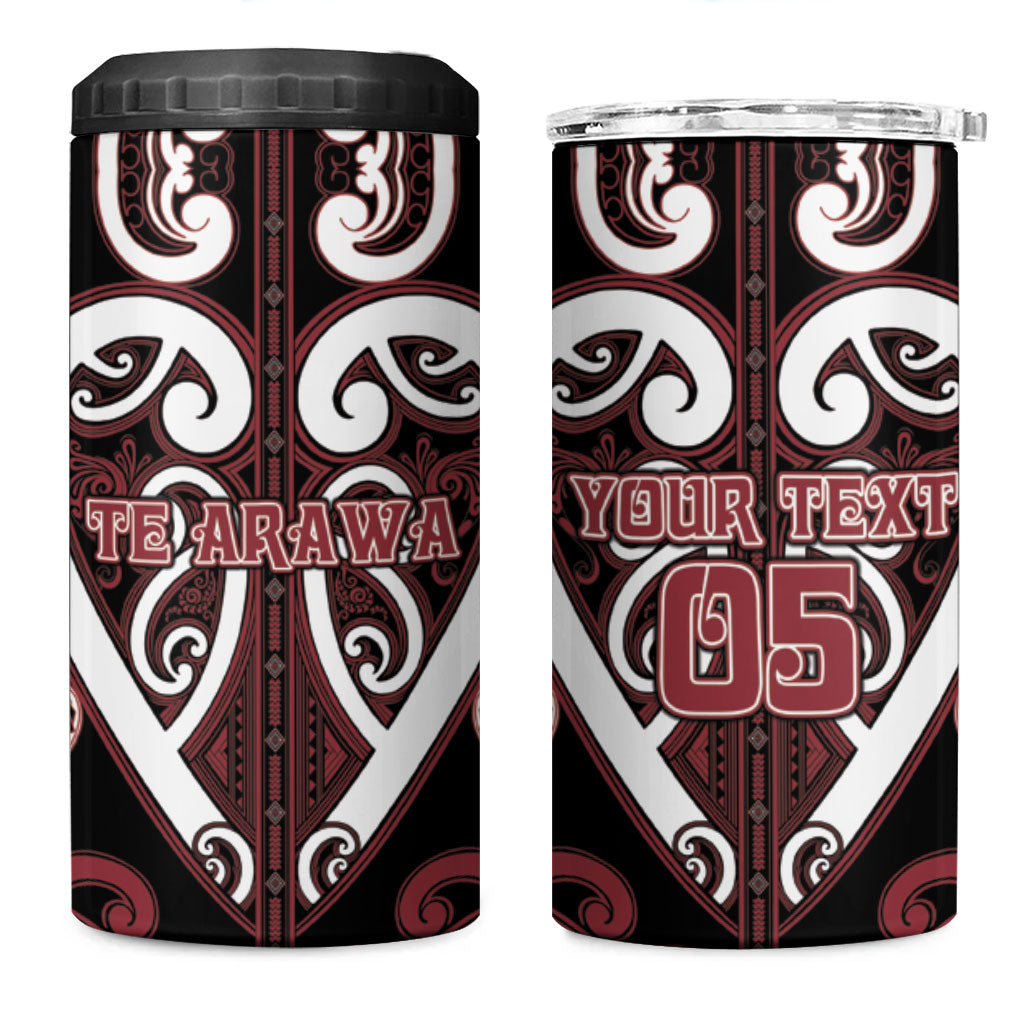 Custom Aotearoa Te Arawa 4 in 1 Can Cooler Tumbler Maori Tribal Pattern
