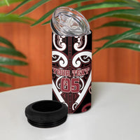 Custom Aotearoa Te Arawa 4 in 1 Can Cooler Tumbler Maori Tribal Pattern