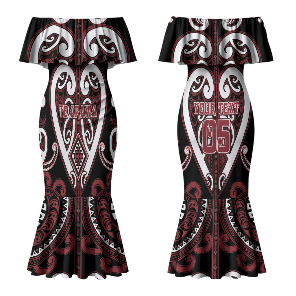 Custom Aotearoa Te Arawa Couples Matching Mermaid Dress and Hawaiian Shirt Maori Tribal Pattern
