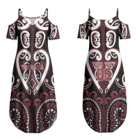Custom Aotearoa Te Arawa Couples Matching Summer Maxi Dress and Long Sleeve Button Shirt Maori Tribal Pattern