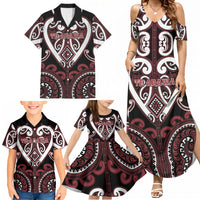 Custom Aotearoa Te Arawa Family Matching Summer Maxi Dress and Hawaiian Shirt Maori Tribal Pattern