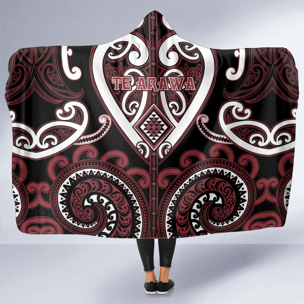 Aotearoa Te Arawa Hooded Blanket Maori Tribal Pattern