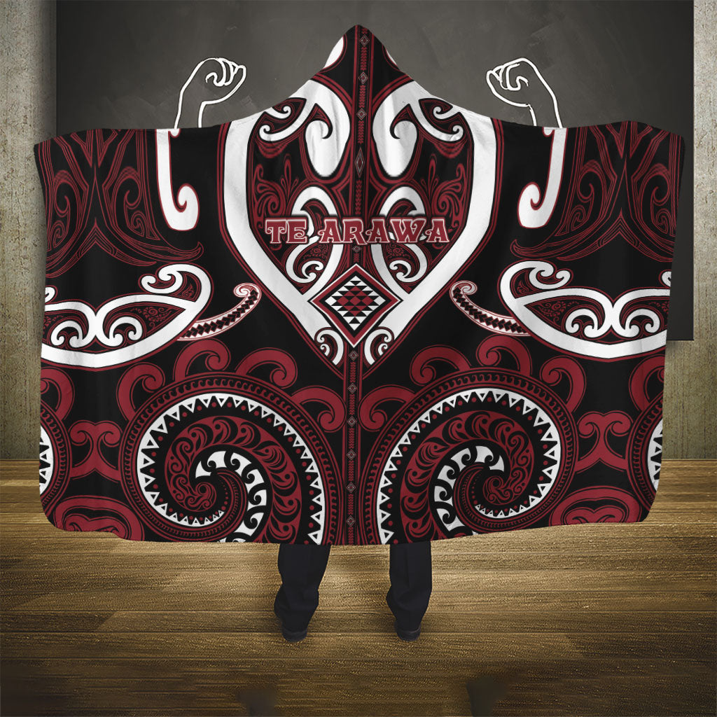 Aotearoa Te Arawa Hooded Blanket Maori Tribal Pattern