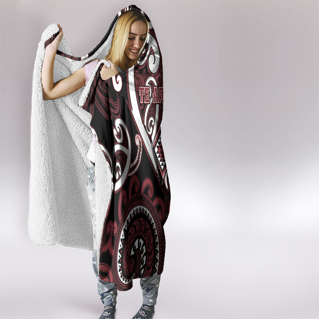 Aotearoa Te Arawa Hooded Blanket Maori Tribal Pattern