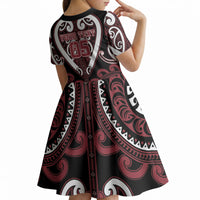 Custom Aotearoa Te Arawa Kid Short Sleeve Dress Maori Tribal Pattern