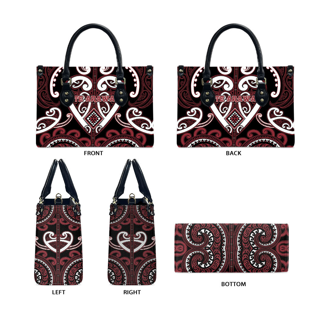 Aotearoa Te Arawa Leather Bag Maori Tribal Pattern