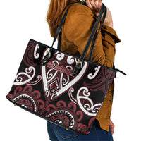 Aotearoa Te Arawa Leather Tote Bag Maori Tribal Pattern