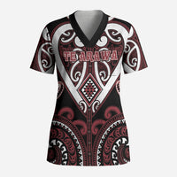 Custom Aotearoa Te Arawa Scrub Top Maori Tribal Pattern
