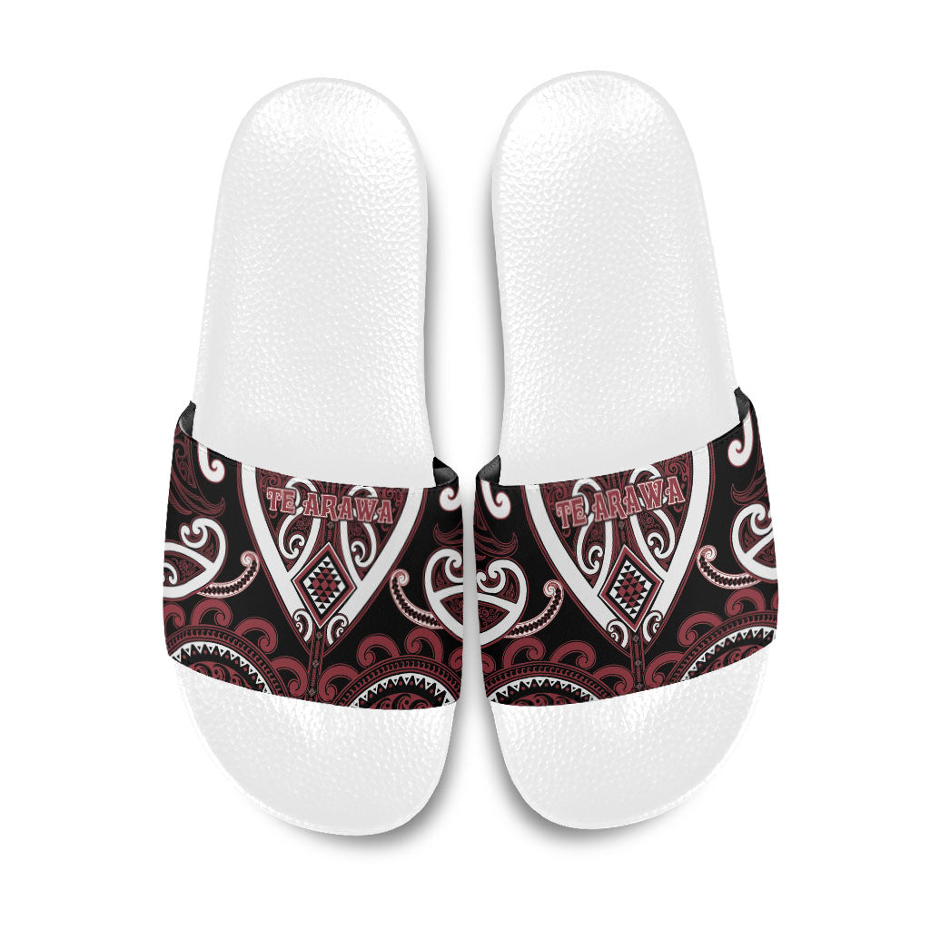 Aotearoa Te Arawa Slide Sandals Maori Tribal Pattern
