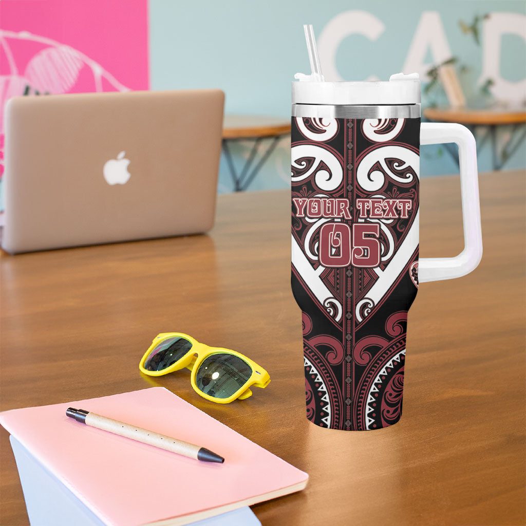 Custom Aotearoa Te Arawa Tumbler With Handle Maori Tribal Pattern