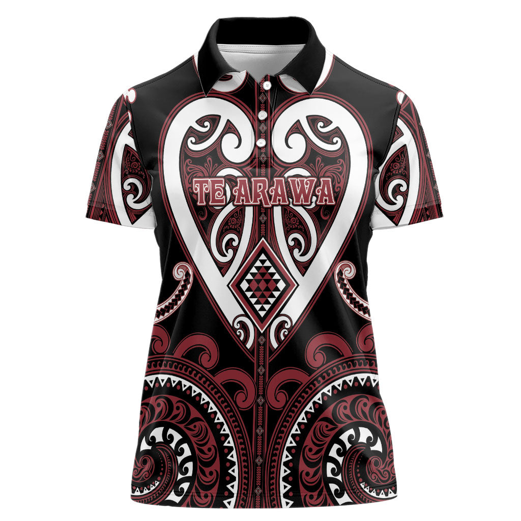 Custom Aotearoa Te Arawa Women Polo Shirt Maori Tribal Pattern