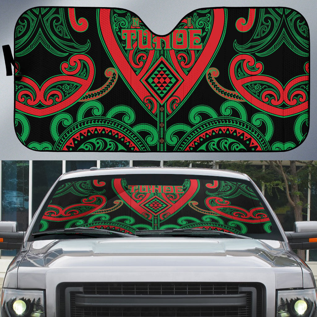 Aotearoa Ngai Tuhoe Auto Sun Shade Maori Tribal Pattern