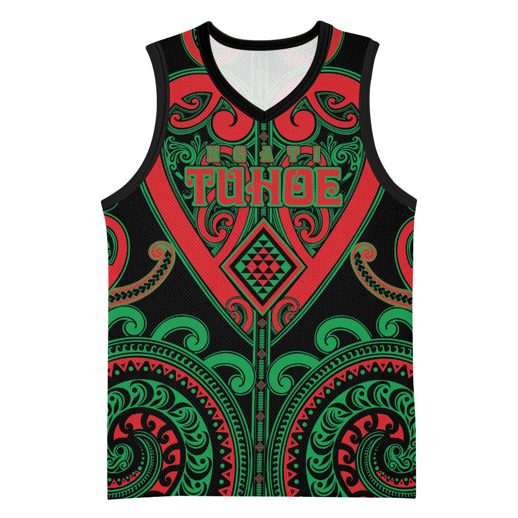 Custom Aotearoa Ngai Tuhoe Basketball Jersey Maori Tribal Pattern