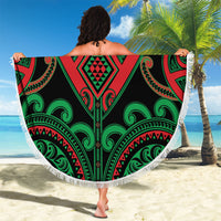 Aotearoa Ngai Tuhoe Beach Blanket Maori Tribal Pattern