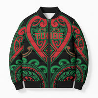 Custom Aotearoa Ngai Tuhoe Bomber Puffer Jacket Maori Tribal Pattern