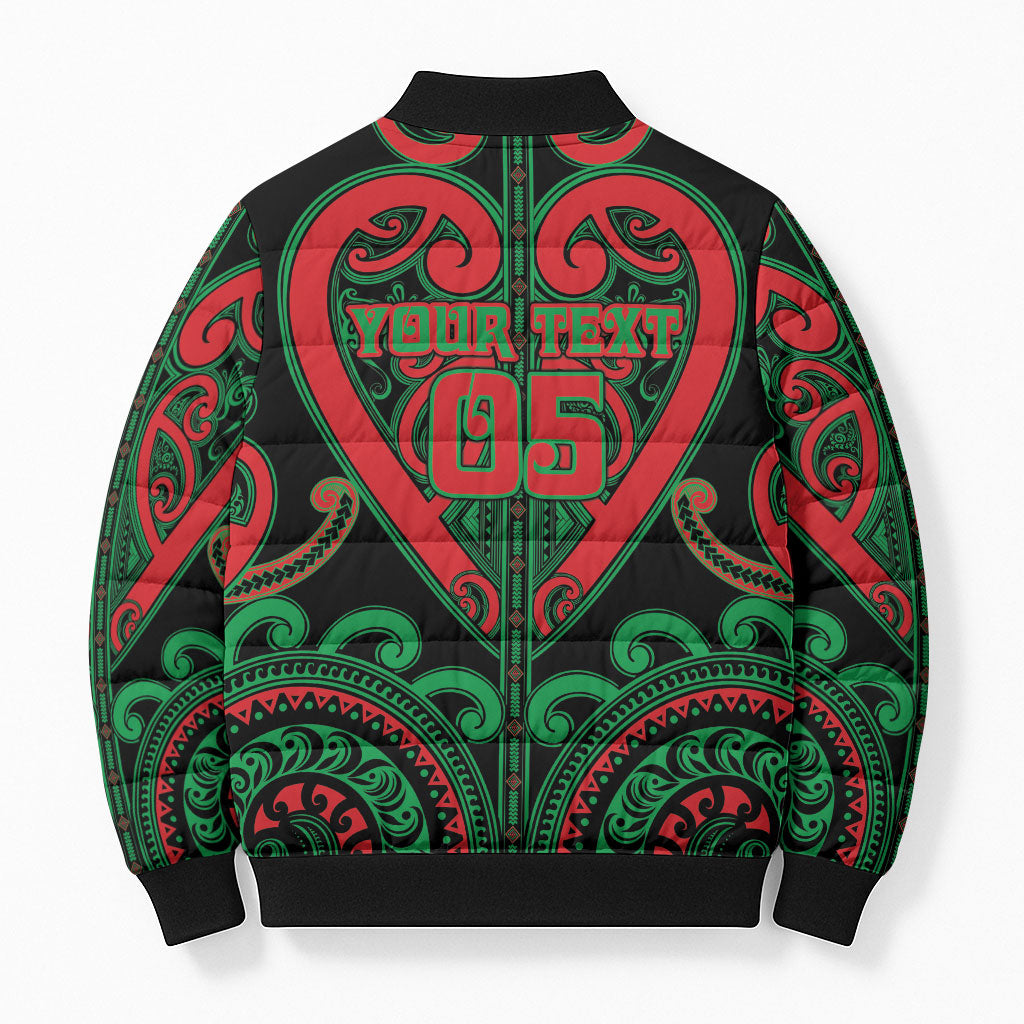 Custom Aotearoa Ngai Tuhoe Bomber Puffer Jacket Maori Tribal Pattern