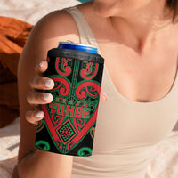 Custom Aotearoa Ngai Tuhoe 4 in 1 Can Cooler Tumbler Maori Tribal Pattern