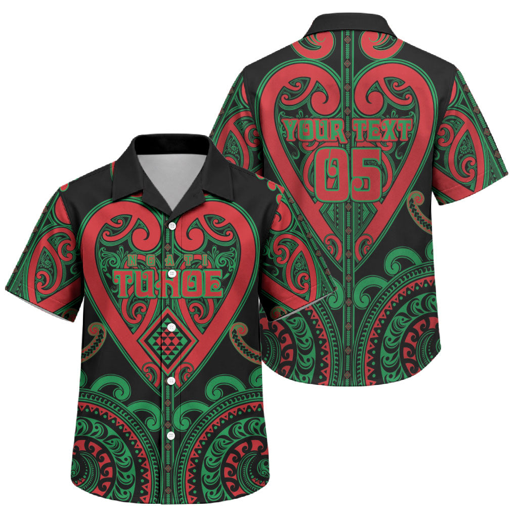 Custom Aotearoa Ngai Tuhoe Family Matching Off The Shoulder Long Sleeve Dress and Hawaiian Shirt Maori Tribal Pattern