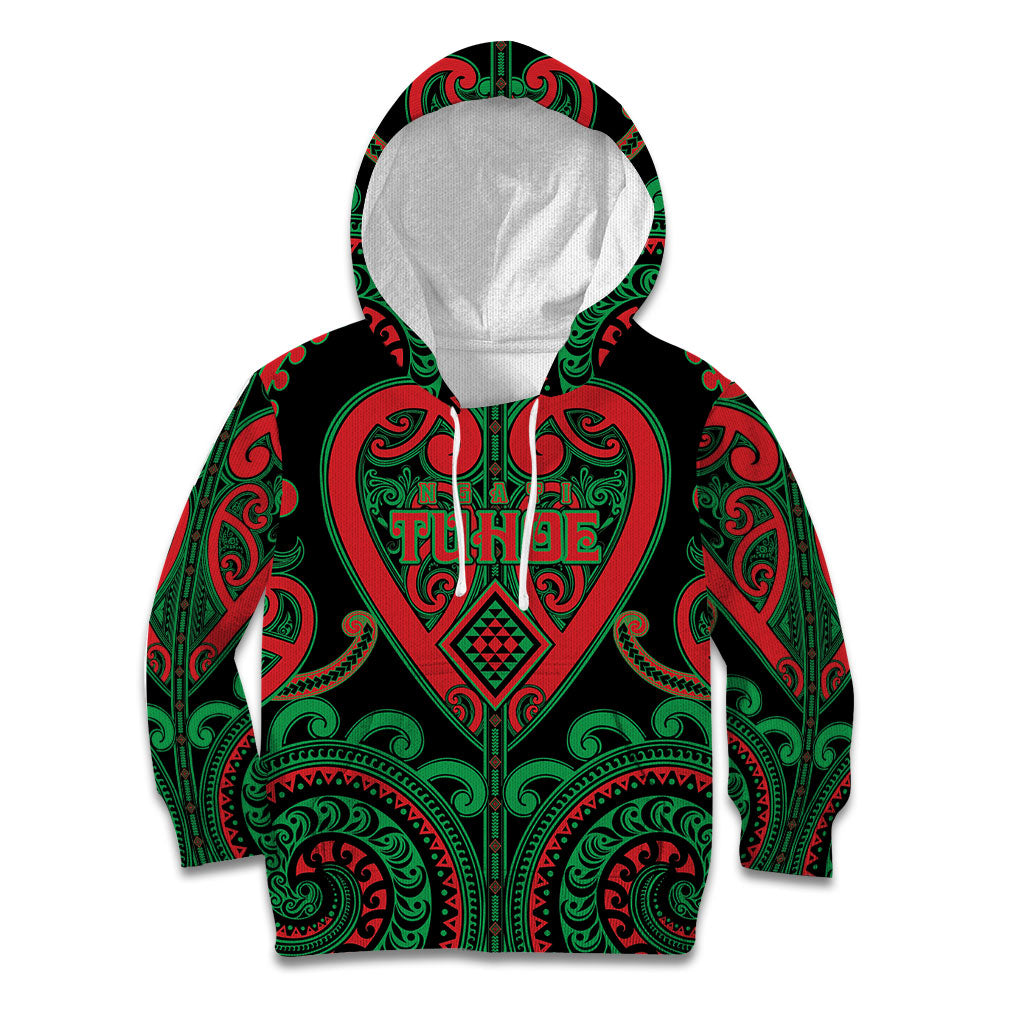 Custom Aotearoa Ngai Tuhoe Kid Hoodie Maori Tribal Pattern