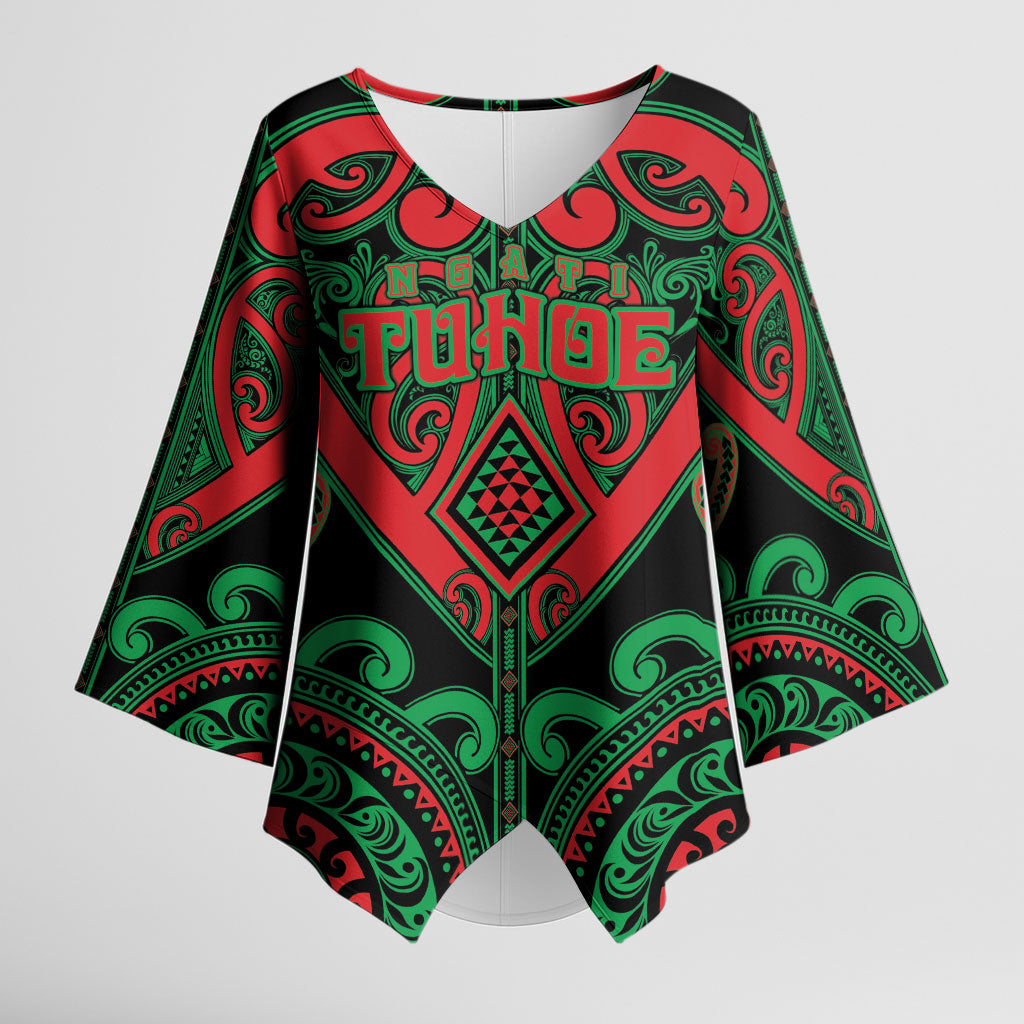 Custom Aotearoa Ngai Tuhoe Kimono Sleeve Blouse Maori Tribal Pattern