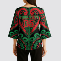 Custom Aotearoa Ngai Tuhoe Kimono Sleeve Blouse Maori Tribal Pattern