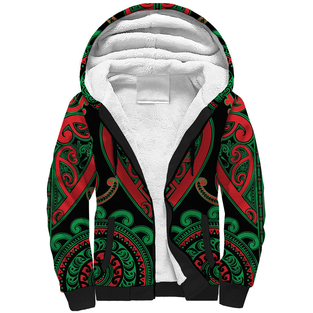 Custom Aotearoa Ngai Tuhoe Sherpa Hoodie Maori Tribal Pattern