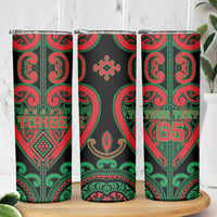 Custom Aotearoa Ngai Tuhoe Skinny Tumbler Maori Tribal Pattern