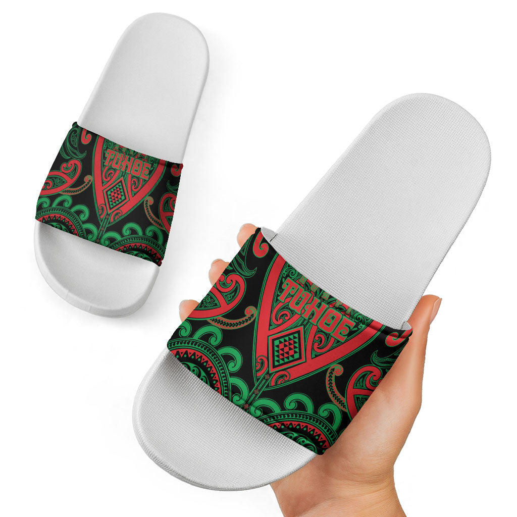 Aotearoa Ngai Tuhoe Slide Sandals Maori Tribal Pattern