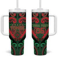 Custom Aotearoa Ngai Tuhoe Tumbler With Handle Maori Tribal Pattern