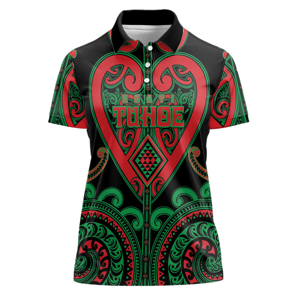 Custom Aotearoa Ngai Tuhoe Women Polo Shirt Maori Tribal Pattern
