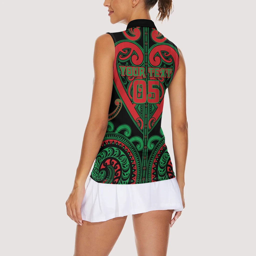 Custom Aotearoa Ngai Tuhoe Women Sleeveless Polo Shirt Maori Tribal Pattern