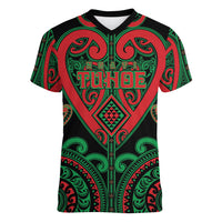 Custom Aotearoa Ngai Tuhoe Women V-Neck T-Shirt Maori Tribal Pattern