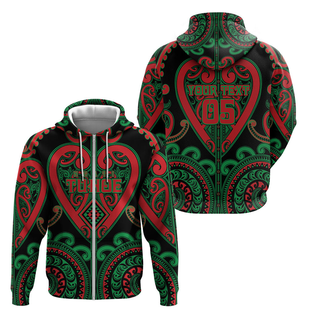 Custom Aotearoa Ngai Tuhoe Zip Hoodie Maori Tribal Pattern