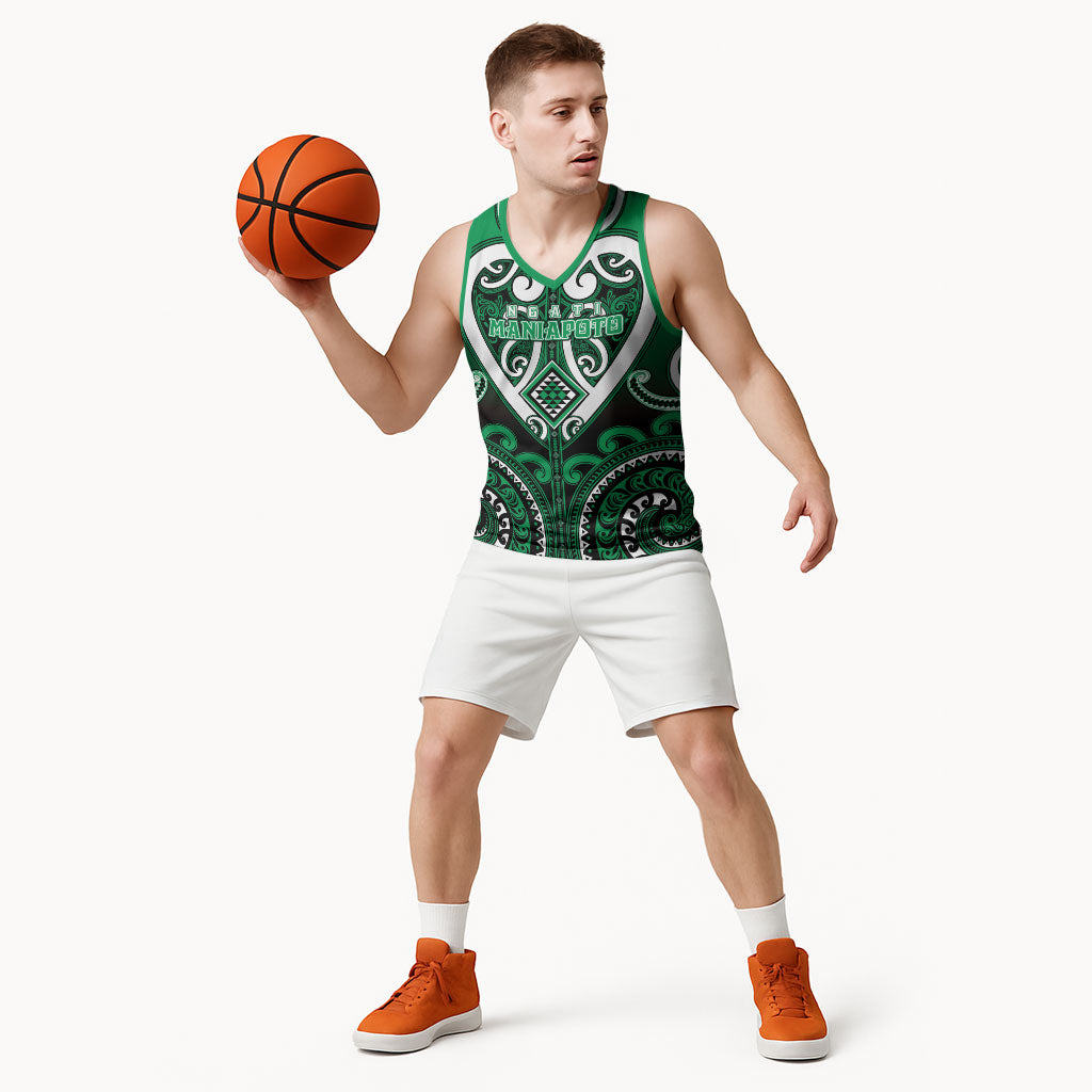 Custom Aotearoa Ngati Maniapoto Basketball Jersey Maori Tribal Pattern