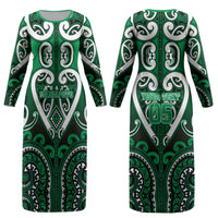 Custom Aotearoa Ngati Maniapoto Couples Matching Long Sleeve Bodycon Dress and Hawaiian Shirt Maori Tribal Pattern