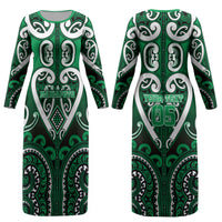 Custom Aotearoa Ngati Maniapoto Couples Matching Long Sleeve Bodycon Dress and Long Sleeve Button Shirt Maori Tribal Pattern