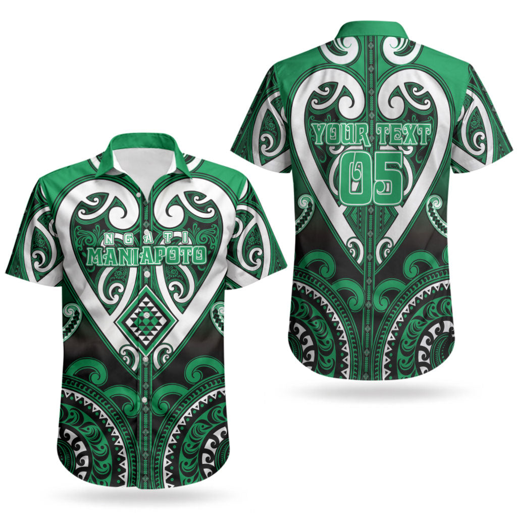 Custom Aotearoa Ngati Maniapoto Couples Matching Off The Shoulder Long Sleeve Dress and Hawaiian Shirt Maori Tribal Pattern