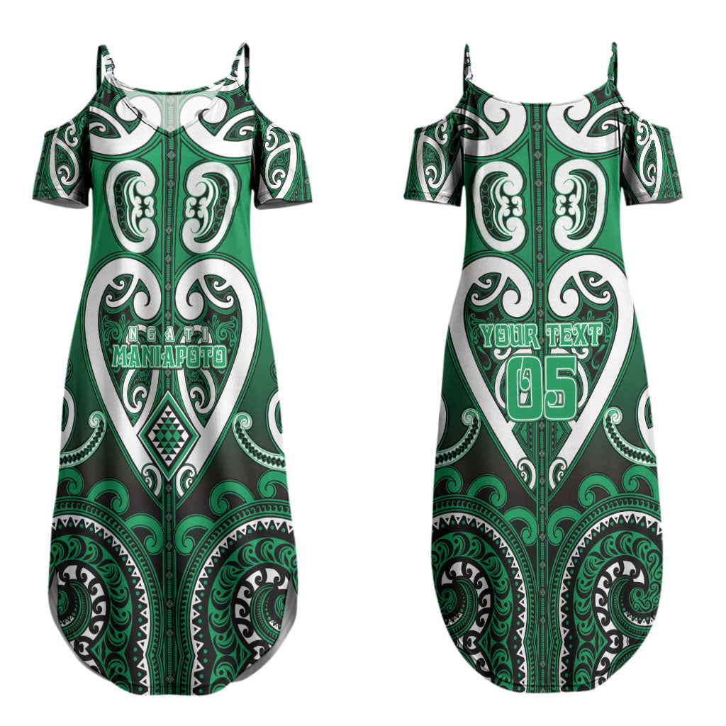 Custom Aotearoa Ngati Maniapoto Couples Matching Summer Maxi Dress and Long Sleeve Button Shirt Maori Tribal Pattern