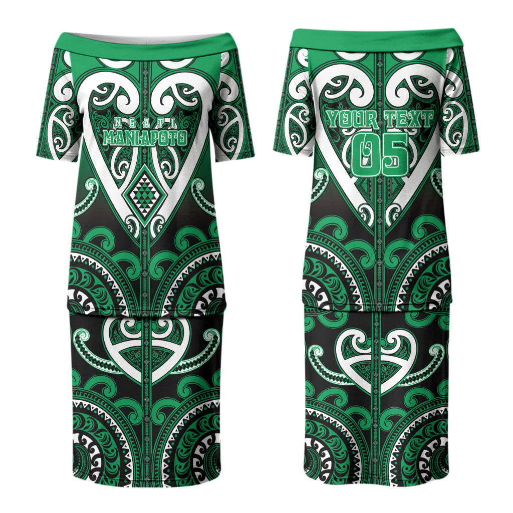 Custom Aotearoa Ngati Maniapoto Family Matching Puletasi and Hawaiian Shirt Maori Tribal Pattern