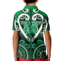 Custom Aotearoa Ngati Maniapoto Kid Polo Shirt Maori Tribal Pattern