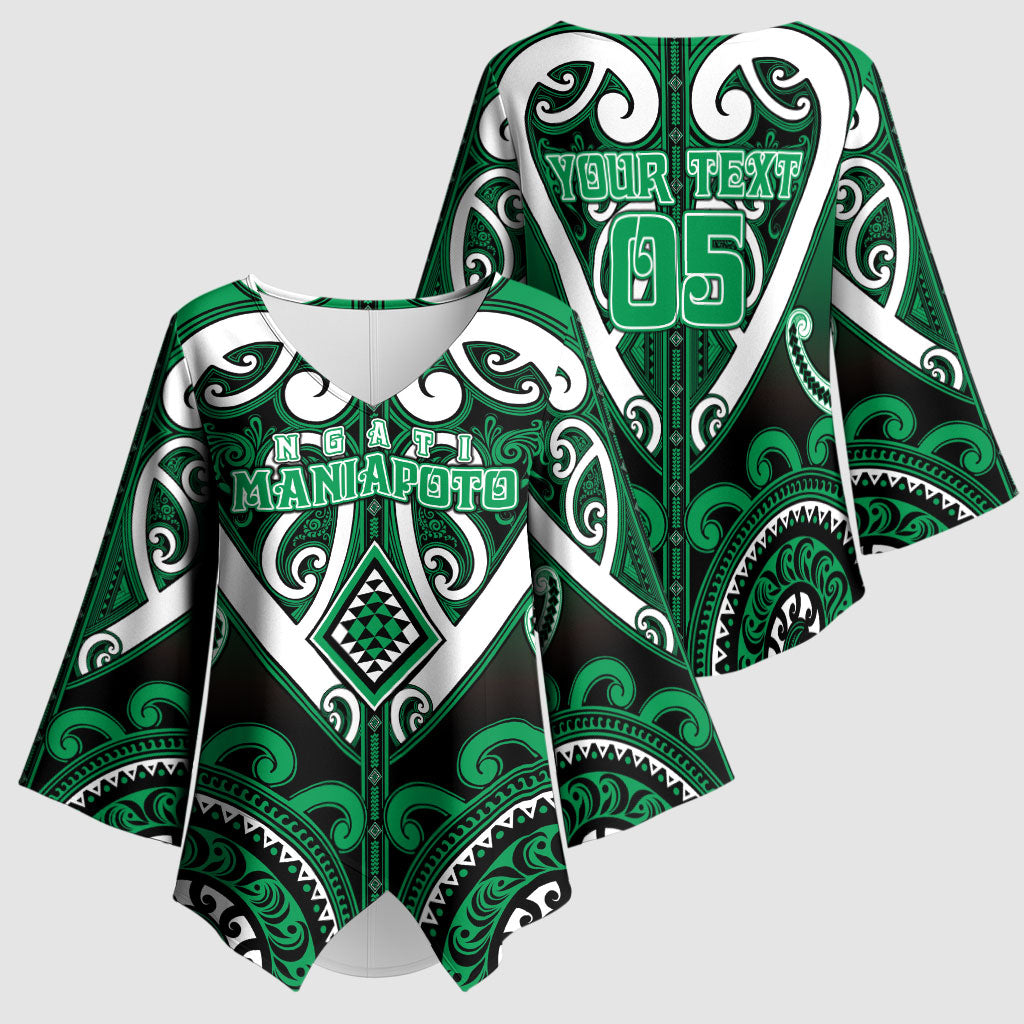 Custom Aotearoa Ngati Maniapoto Kimono Sleeve Blouse Maori Tribal Pattern