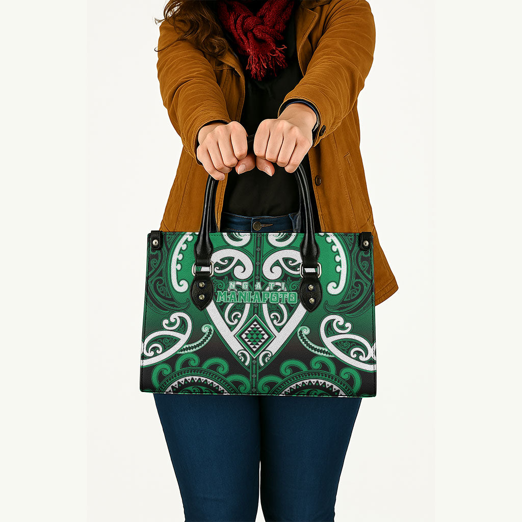 Aotearoa Ngati Maniapoto Leather Bag Maori Tribal Pattern