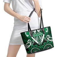Aotearoa Ngati Maniapoto Leather Tote Bag Maori Tribal Pattern