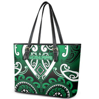 Aotearoa Ngati Maniapoto Leather Tote Bag Maori Tribal Pattern