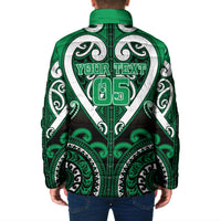 Custom Aotearoa Ngati Maniapoto Padded Jacket Maori Tribal Pattern