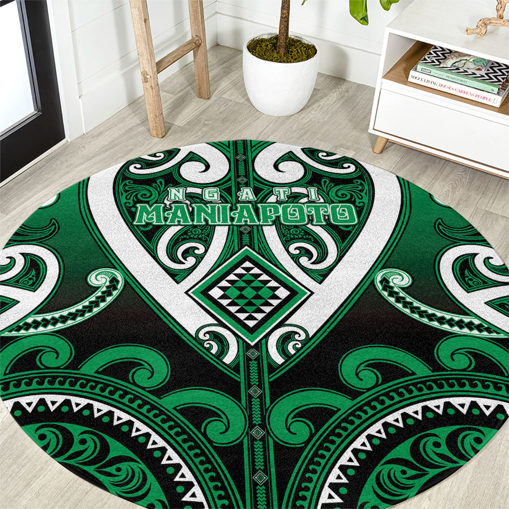 Aotearoa Ngati Maniapoto Round Carpet Maori Tribal Pattern