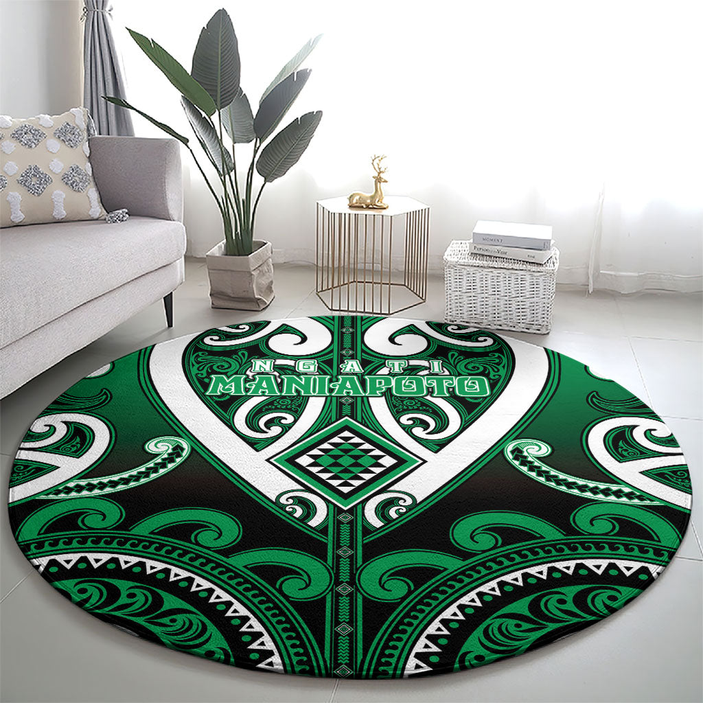 Aotearoa Ngati Maniapoto Round Carpet Maori Tribal Pattern