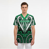 Custom Aotearoa Ngati Maniapoto Scrub Top Maori Tribal Pattern