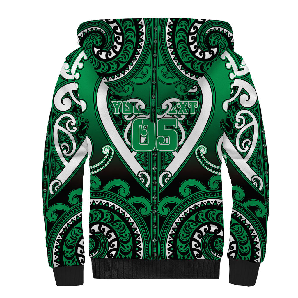Custom Aotearoa Ngati Maniapoto Sherpa Hoodie Maori Tribal Pattern